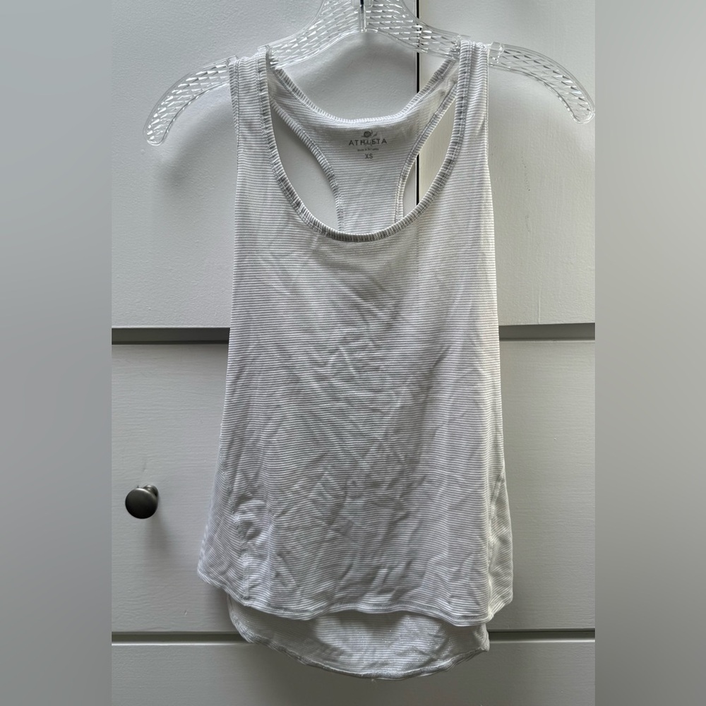 Athleta Unstinkable Technology White and Metallic Women's Tank Top in size XS